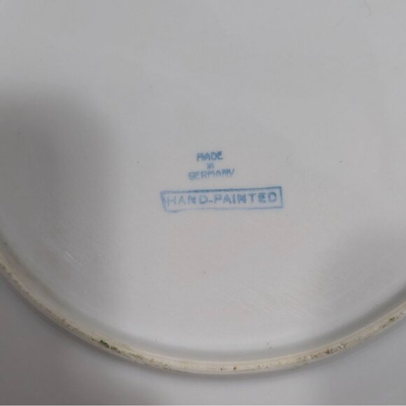 Nippon Hand Painted German Plate Pink Red Roses Floral Design - Picture 9 of 9